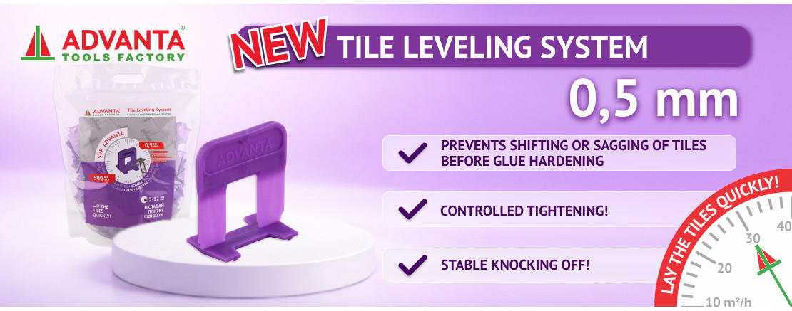 New tile levelling system ADVANTA 0.5 mm